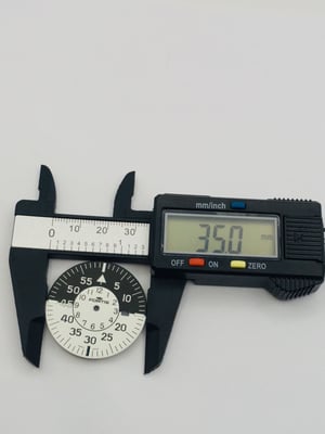 Image of Black/white 2 tone fortis cockpit flieger gents watch dial,35mm.fits cal 2824,2846,New,genuine.