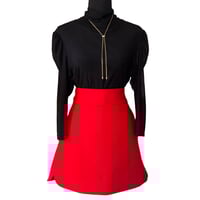 Image 1 of 1960s Style J Crew Red Wool Classic A Line Mini Skirt - Size 8 