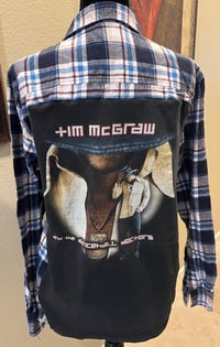 Vintage Blue/Burnt Red/White Flannl Shirt Tim McGraw