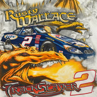 Image 3 of 90s Rusty Wallace "Track Slayer" Orange AOP Size Large 24.5x31 (Fits XL)