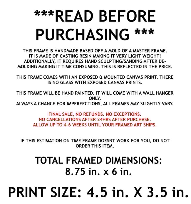 SMALL CUSTOM FRAMED CANVAS PRINT // CHOOSE PRINT & COLOR