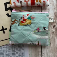 Image 3 of "Sleigh Bells Ring” Or “Bows" Mini Quilted Zipper Bag