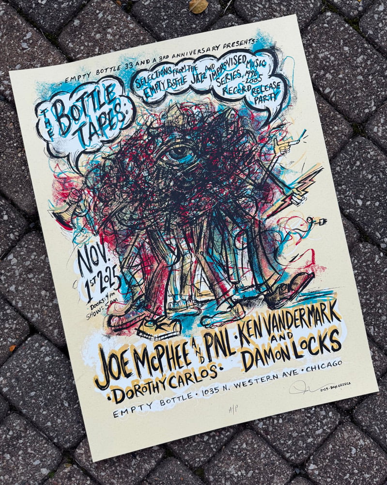 2025 Bottle Tapes Jazzfest poster | Ground Up Press: Artwork by