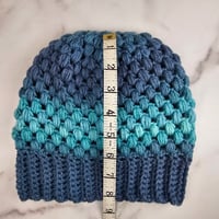Image 3 of blue hand crocheted hat