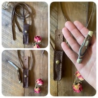Image 1 of SALE - Second Hand Buck Knife Embossed Leather Necklace