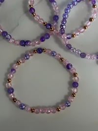 Image 8 of Glinda Inspired Pink & Purple Tumbler Bracelet Stack | Wizard-Inspired Cup Charm Set