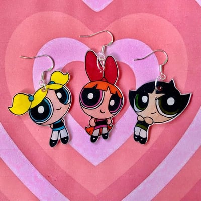 Image of powerpuff girls earrings