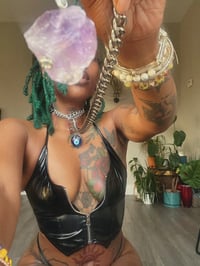 Image 6 of Crystal Healing Thigh Garter and Choker with Leash✨