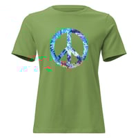 Image 7 of Women's Relaxed T-Shirt, Tie Dye Peace Sign Retro Tee