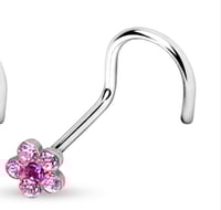 Pink mini Flower Nose Ring
