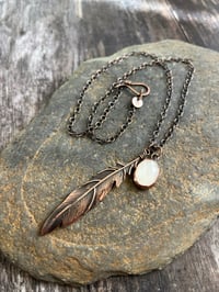 Image 3 of Moonlight & Feather Charm Necklace