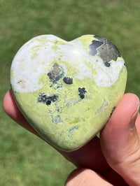 Image 4 of Serpentine With Pyrite Heart #2534