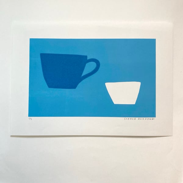 Image of Cup and Sugar Bowl handmade print