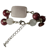 Image 2 of The Rouge | Rose quartz tourmaline rhodonite rhodochrosite protection and healing necklace