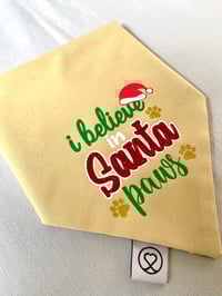 Image 2 of I Believe in Santa Paws / Xmas Gingerbread Reversible Bandana 