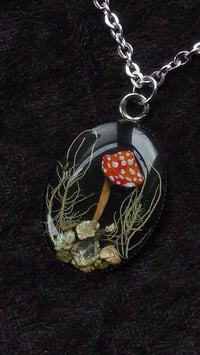 Image 4 of Mushroom fly agaric oval steel pendant 