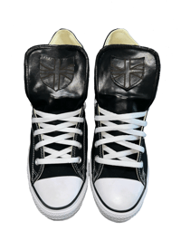BLACK LEATHER SHIELD HIGH CHUCKS