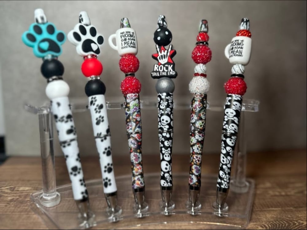 Image of Skull Candy Beaded Pens/ with a ink refill