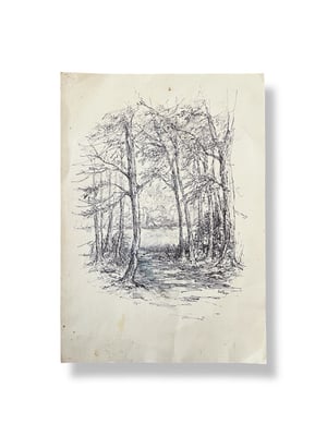 Image of VINTAGE DUTCH DRAWING: LANDSCAPE #3