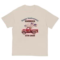 Image 11 of Unisex classic tee, Happy 250th Anniversary America 1776–2026  Patriotic Vintage Truck Tee Shirt