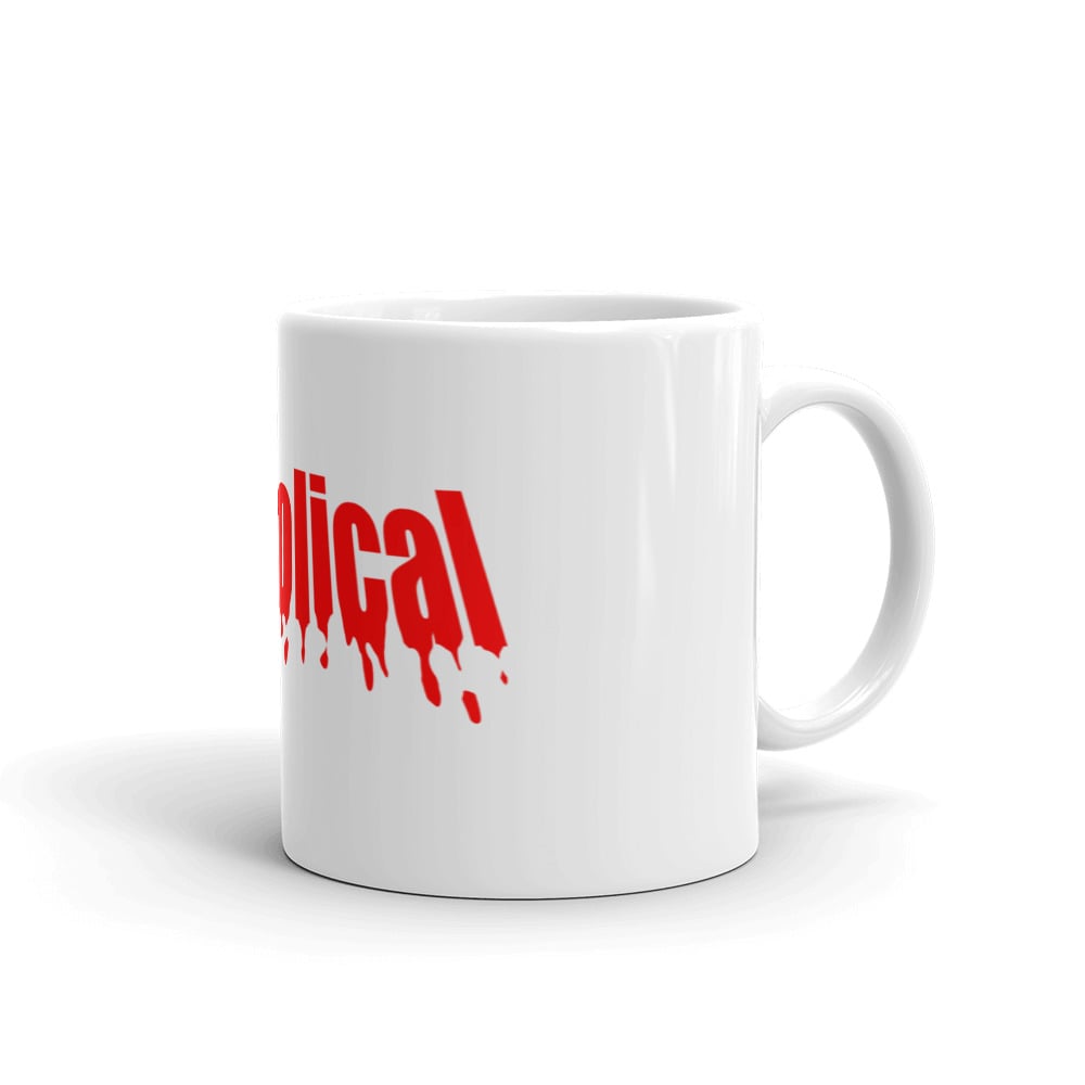 Diabolical drip text logo mug 