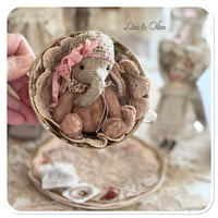 Image 1 of Rose Petal a beige and dusty pink Handmade teacup elephant