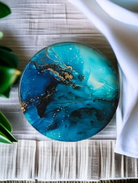 Image 3 of Set of 4 Epoxy Resin Art Coasters 'The Truth'