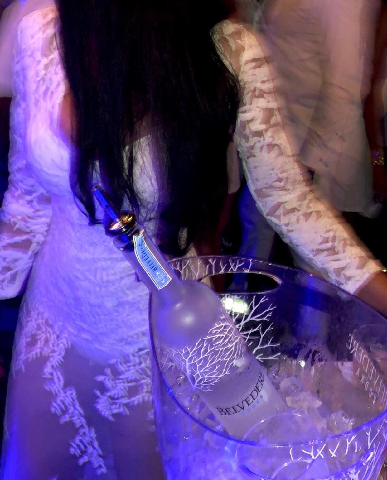 Image of WHITE LACE APPLIQUÉ MAXI DRESS (SMALL)