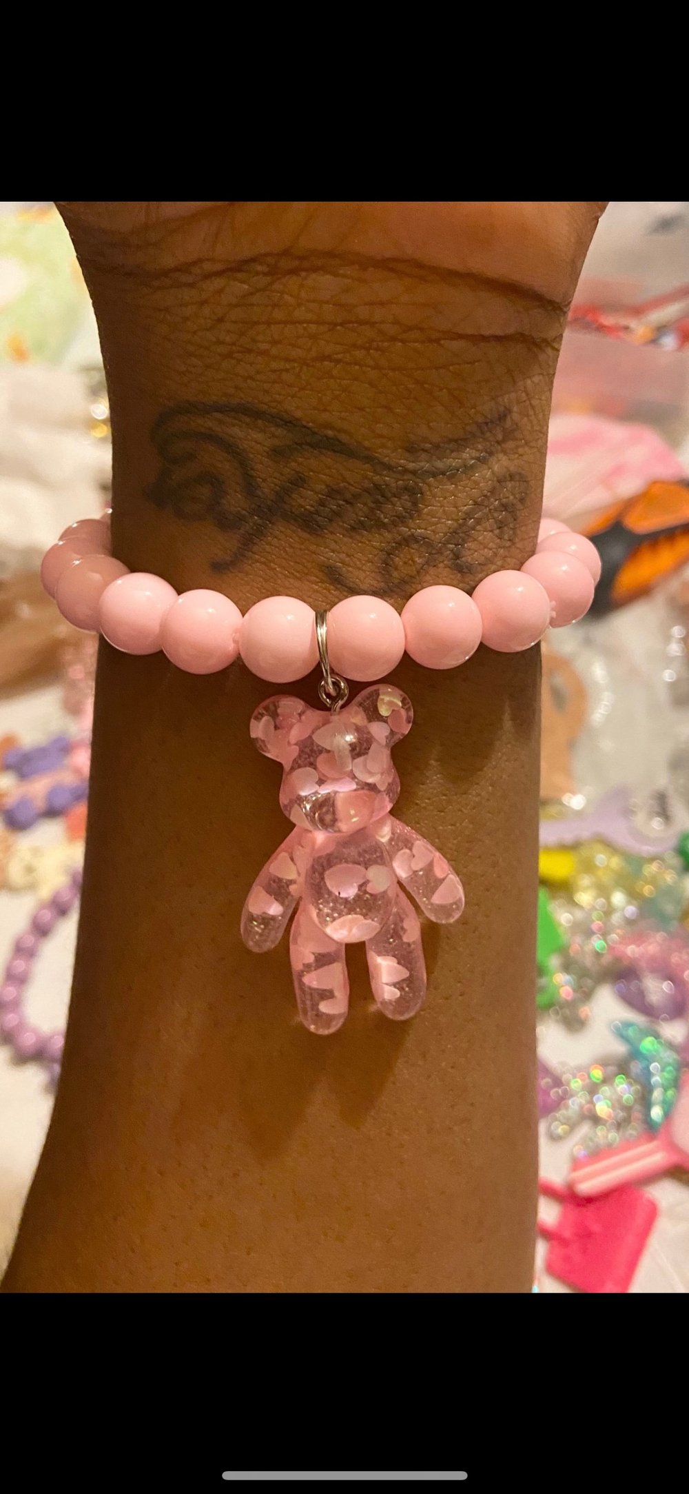 Image of teddy bear beaded charm bracelets