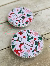 Image 3 of Red & White Christmas earrings 