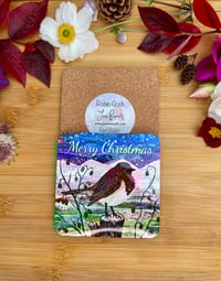 Image 1 of Merry Christmas Red Robin Coasters