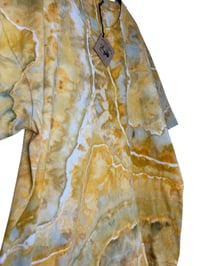Image 6 of XXL Adult Combed Cotton Tee in Golden Earthy Geode Ice Dye