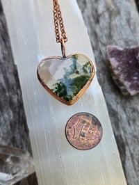 Image 2 of Electroformed moss agate heart necklace 02
