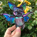 Iridescent Green and Purple Bat 