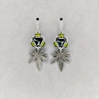 Image 3 of Leota + Weed Leaf Capture Crystal Earrings