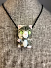 Image 5 of Gray and White Kitty Pendant