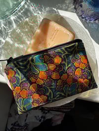 Image 1 of Liberty Print Mini Pouch // Dog Treat Pouch // Soap Bar Pouch // Coin Purse Hesketh House Dark Green