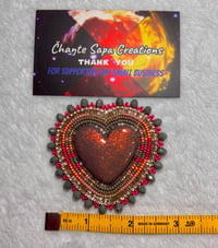 Image 9 of Hand Painted/Polished Grey Heart Beaded Popsocket