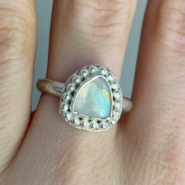 Image of Moonstone Silver Ring 9