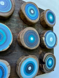 Image 4 of Blue tree ring art