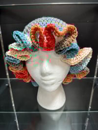 Image 1 of crochet bucket hat with wavy brim F