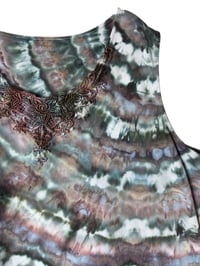 Image 8 of ♻️ UPCYCLED 3X 4X Plus Lace Tank Top in Moody Agate Ice Dye
