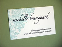 Image 1 of Aqua Brocade Calling Cards-featured in Real Simple Magazine!