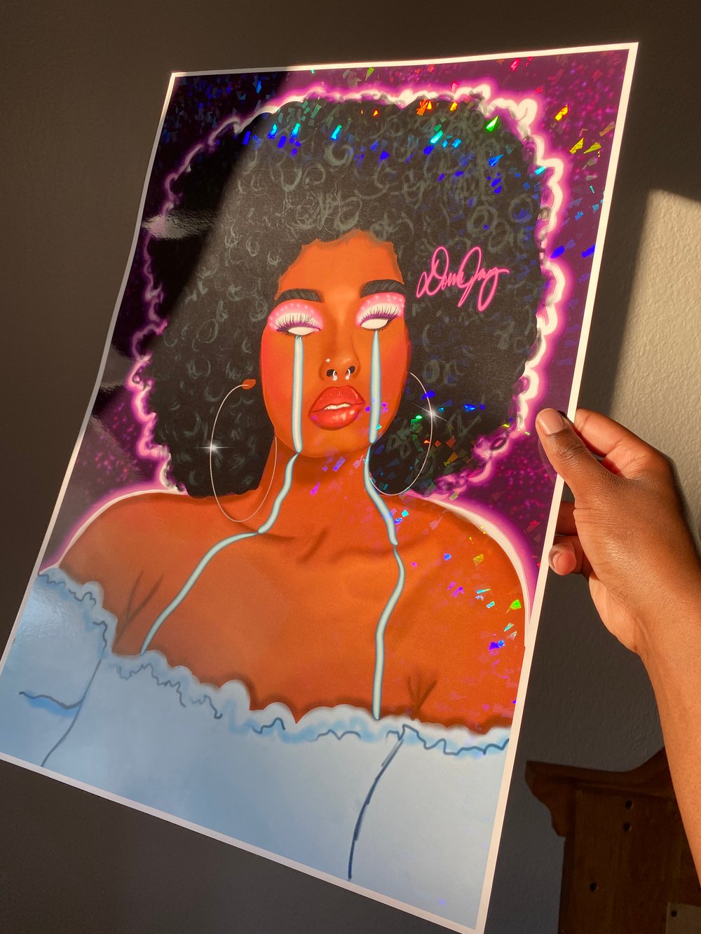 Image of Afro Infinity- Holographic Print 