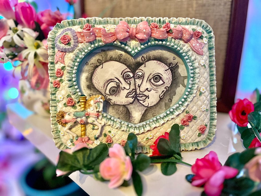 Image of Sideshow Twins Framed (Watercolor/Ink)