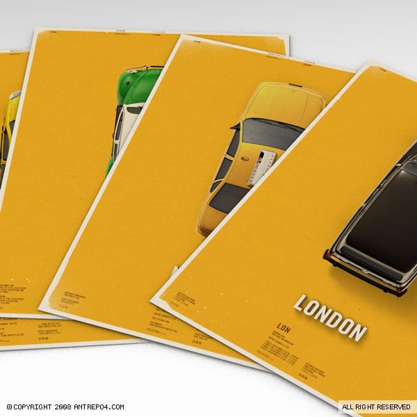 Image of Citycab Poster Set (4 posters)