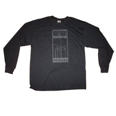 WAX TRAX! - Long Sleeve T-Shirt / Classic Wire Logo (Dark Grey) 