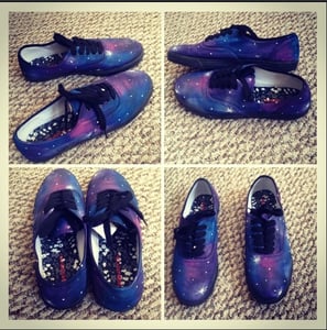 Image of Hand-Painted Galaxy Print Shoes