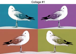 Image of Silver Gulls - Quad Image Canvas Prints