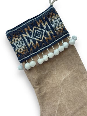 Image of CHRISTMAS STOCKING - TAN/BLACK